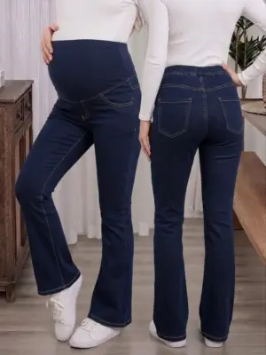 PANTALON MATERNO BOTA ANCHA AZUL