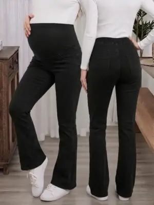 Pantalon Materno Bota Ancha Negro