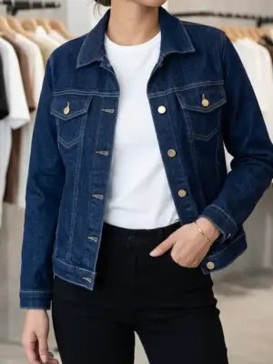 CHAQUETA DAMA CLASICA AZUL OSCURO