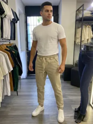 PANTALON JOGGER UNISEX BEIGE